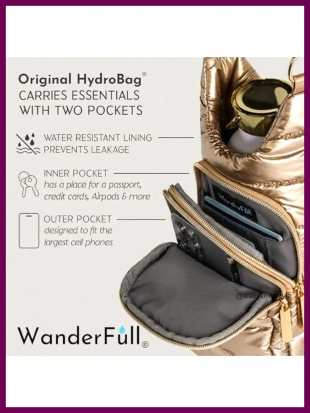 Original HydroBag Crossbody Water Bottle Holder with Phone Pocket, Fits 32 oz